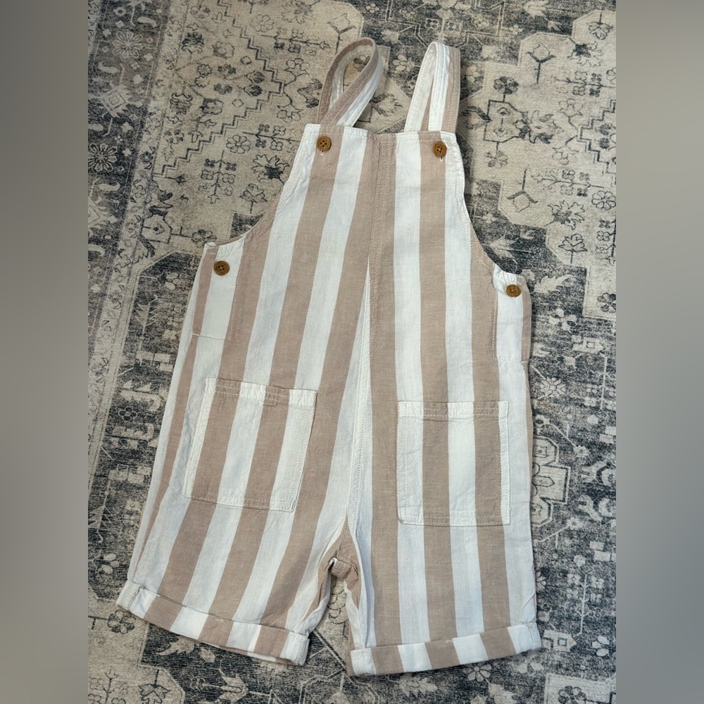 Little Co by Lauren Conrad linen striped overalls